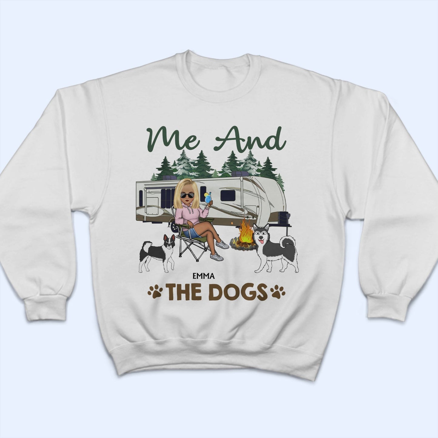 You & Me And The Dogs Walking Dog - Funny, Anniversary Gift For Camping Lovers, Couples - Personalized T Shirt