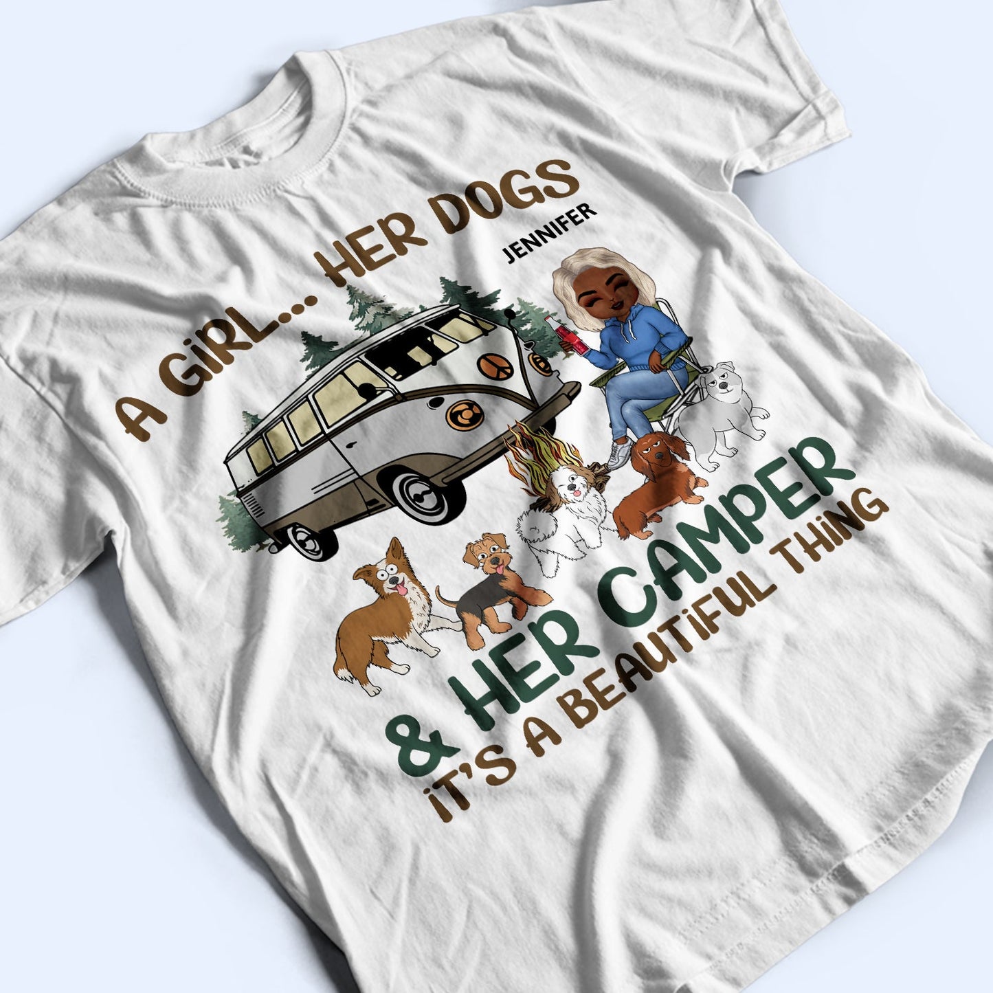 It's A Beautiful Thing Walking Dog - Camping Gift For Dog Lovers - Personalized T Shirt