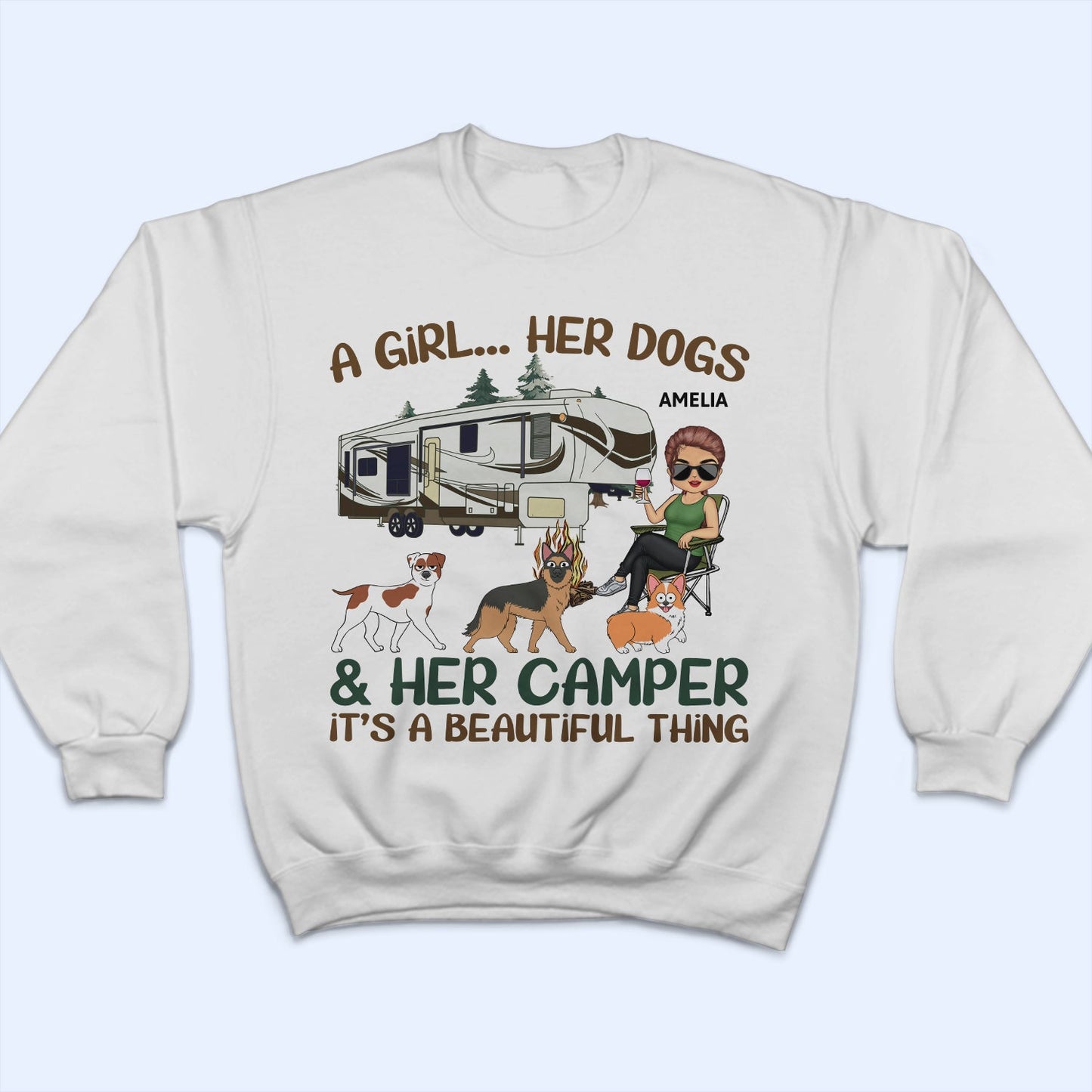 It's A Beautiful Thing Walking Dog - Camping Gift For Dog Lovers - Personalized T Shirt
