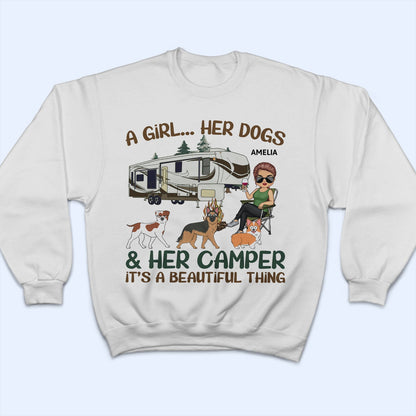 It's A Beautiful Thing Walking Dog - Camping Gift For Dog Lovers - Personalized T Shirt