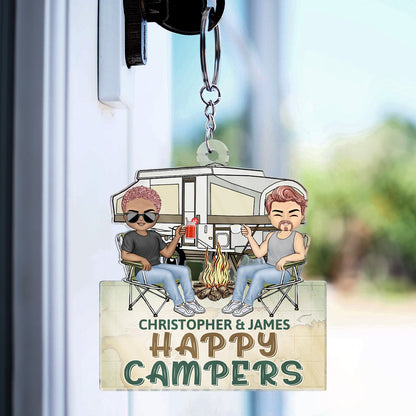 Keys To The Camper - Anniversary, Loving Gifts For Couples, Husband, Wife, Camping Lovers - Personalized Cutout Acrylic Keychain