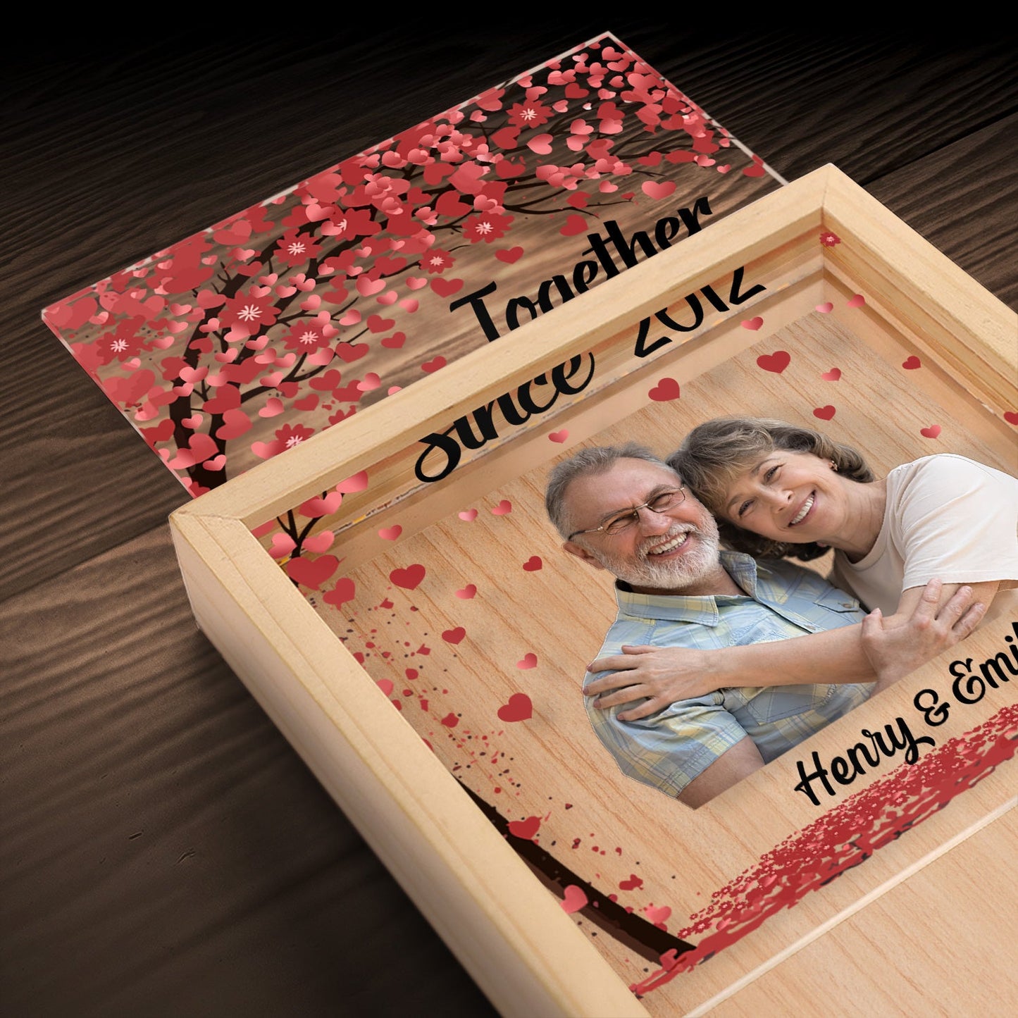 Custom Photo Together Since - Loving, Anniversary Gift For Couples, Husband, Wife - Personalized Picture Frame Light Box