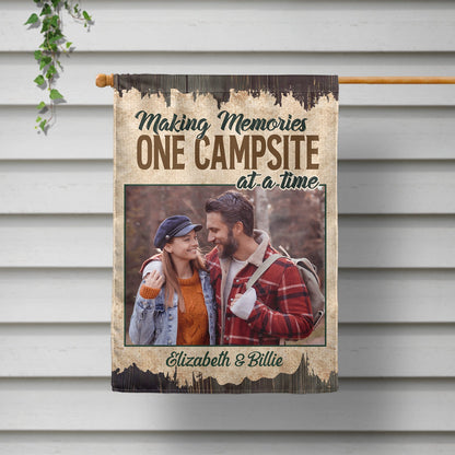 Custom Photo Drive Slow Drunk Campers Matter - Birthday, Anniversary Gift For Camping Lovers - Personalized Flag