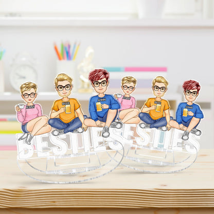 Cartoon Bestie - Birthday, Loving Gift For Friend, Sister, Brother - Personalized Acrylic Shaking Stand