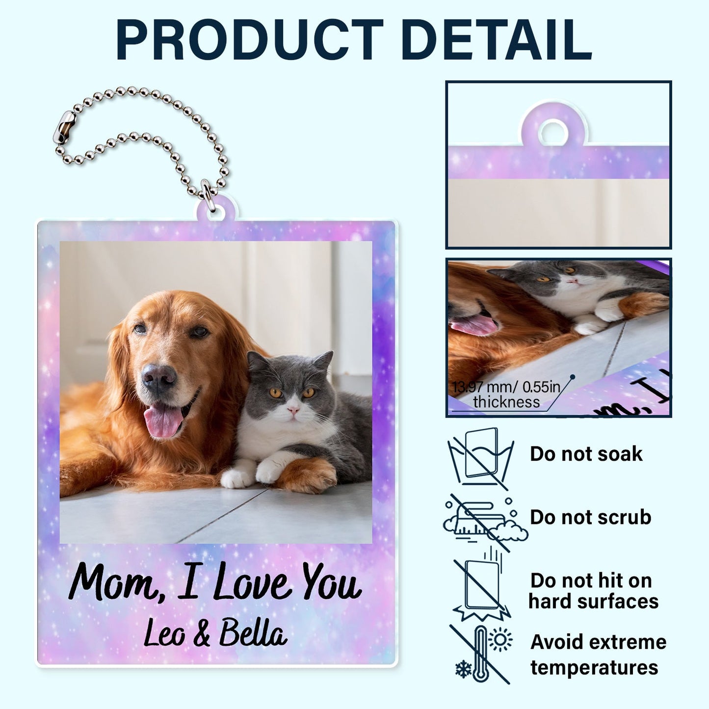 Custom Photo Drive Safe - Gift For Couples, Besties, Dad, Mom, Family - Personalized Acrylic Car Hanger