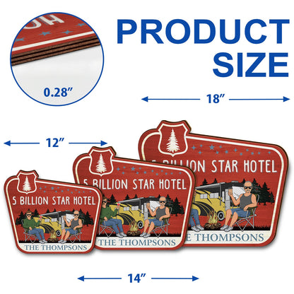 A Certified Happy Camper Area - Funny Gift For Camping Lovers, Couples - Personalized Custom Shaped Wood Sign