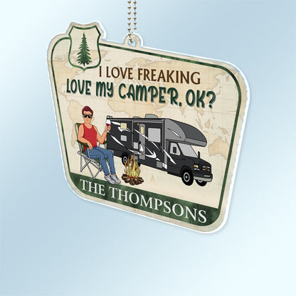 Camping Couple Husband & Wife Camping Partners For Life - Anniversary, Vacation, Funny Gift For Campers - Personalized Acrylic Car Hanger