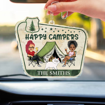 You & Me And The Dogs - Gift For Camping Lovers, Couples, Cat Lovers, Dog Lovers - Personalized Acrylic Car Hanger