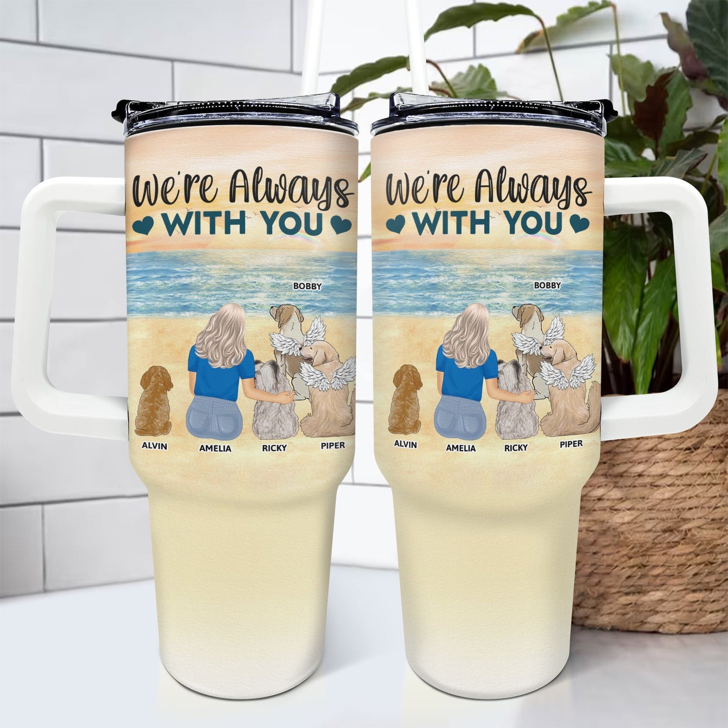 A Bond That Can't Be Broken - Gift For Dog Lovers, Dog Mom, Dog Dad - Personalized 40oz Tumbler With Straw