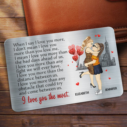 I Love You The Most Cartoon - Gift For Couples, Husband, Wife - Personalized Aluminum Wallet Card