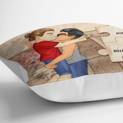 My Missing Piece Cartoon - Gift For Old Couples, Husband, Wife - Personalized Pillow