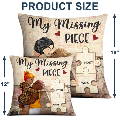 My Missing Piece Cartoon - Gift For Old Couples, Husband, Wife - Personalized Pillow
