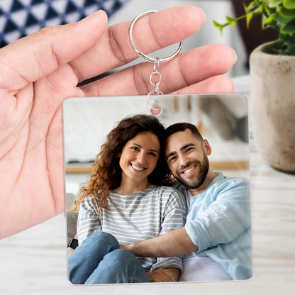 Custom Photo The Day We Became Us - Gift For Couples, Husband, Wife - Personalized Acrylic Keychain