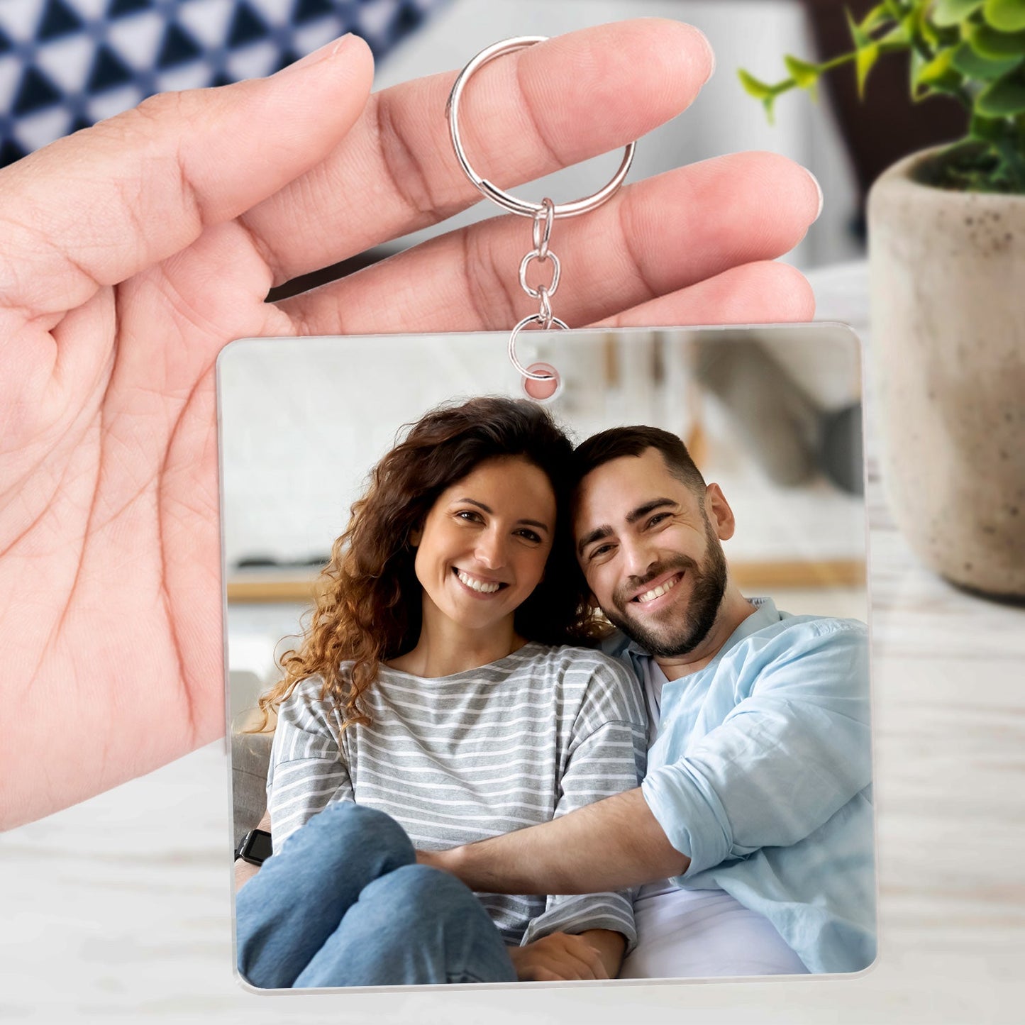 Custom Photo The Day We Became Us - Gift For Couples, Husband, Wife - Personalized Acrylic Keychain