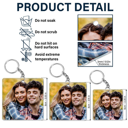 Custom Photo The Day We Became Us - Gift For Couples, Husband, Wife - Personalized Acrylic Keychain