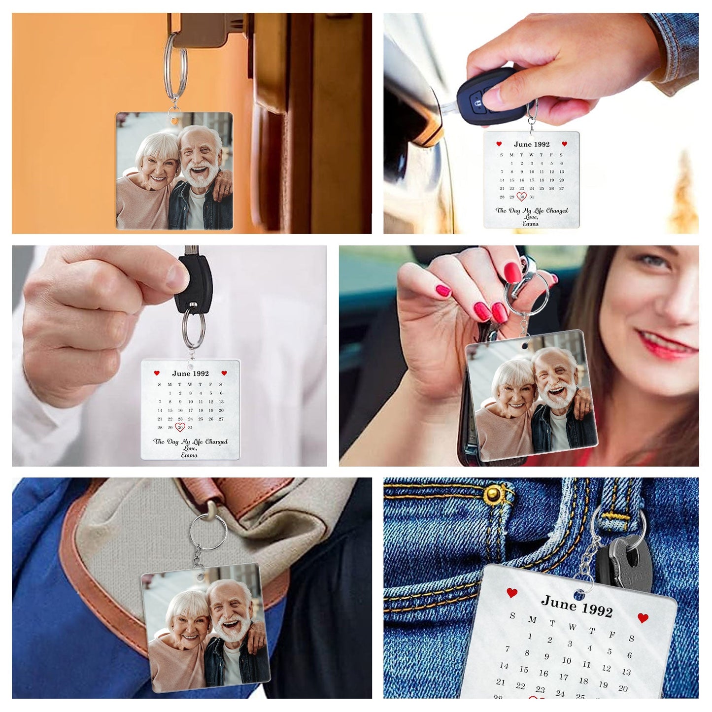 Custom Photo The Day We Became Us - Gift For Couples, Husband, Wife - Personalized Acrylic Keychain