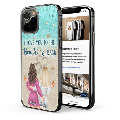 I Love You To The Beach And Back - Anniversary, Vacation, Funny Gift For Couples, Husband, Wife - Personalized Clear Phone Case