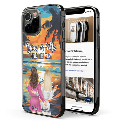 You And Me And The Sea - Anniversary, Vacation, Funny Gift For Couples, Husband, Wife - Personalized Clear Phone Case