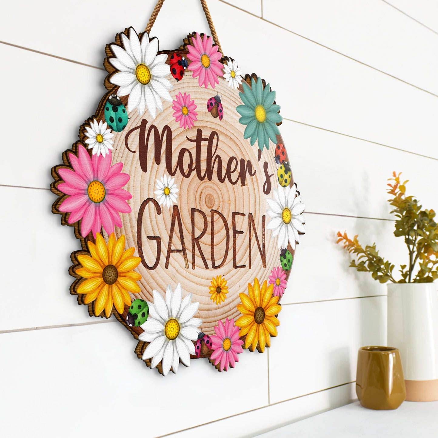 Nana's Garden - Gift For Mom, Mother, Grandma, Nana, Gardening Lovers - Personalized Custom Shaped Wood Sign