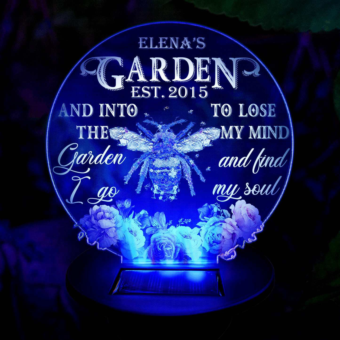 And Find My Soul Garden Floral Art - Gift For Gardening Lovers, Gardeners, Mom, Grandma - Personalized Solar Light