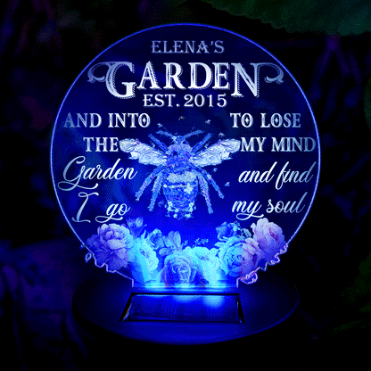 And Find My Soul Garden Floral Art - Gift For Gardening Lovers, Gardeners, Mom, Grandma - Personalized Solar Light