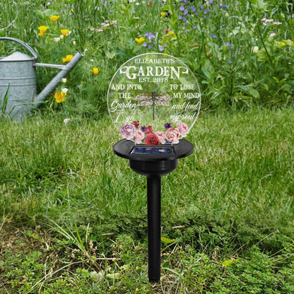 And Find My Soul Garden Floral Art - Gift For Gardening Lovers, Gardeners, Mom, Grandma - Personalized Solar Light