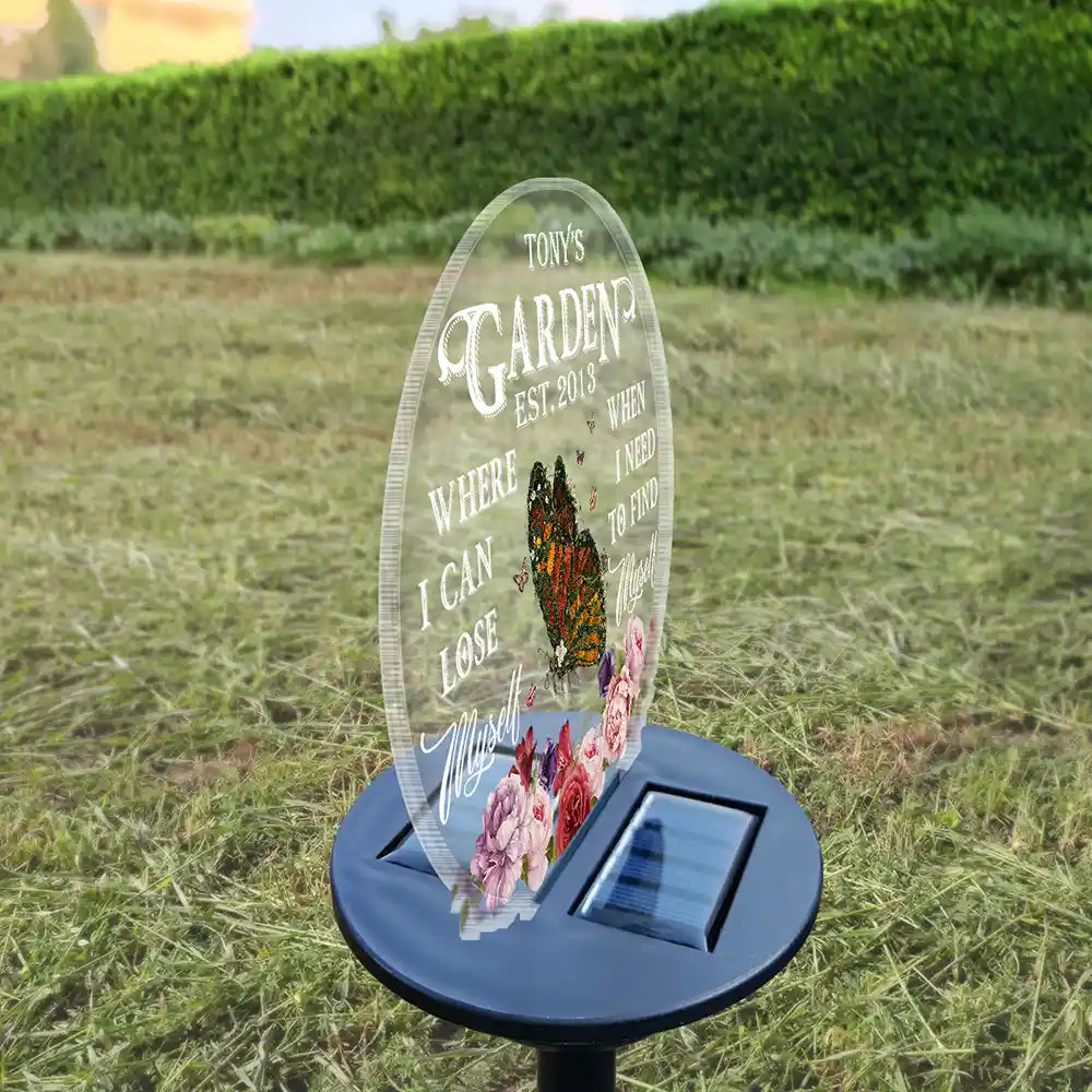 And Find My Soul Garden Floral Art - Gift For Gardening Lovers, Gardeners, Mom, Grandma - Personalized Solar Light