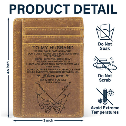 When I Say I Love You More - Gift For Couples, Husband, Wife - Personalized Card Wallet