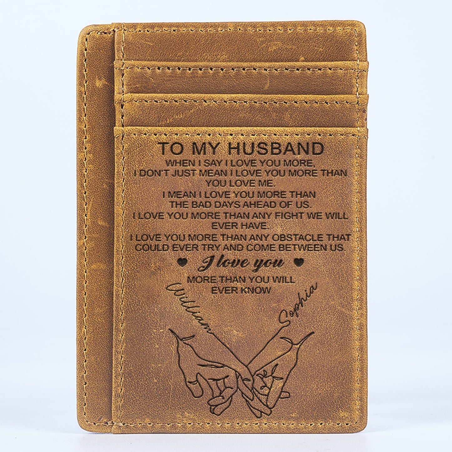 When I Say I Love You More - Gift For Couples, Husband, Wife - Personalized Card Wallet