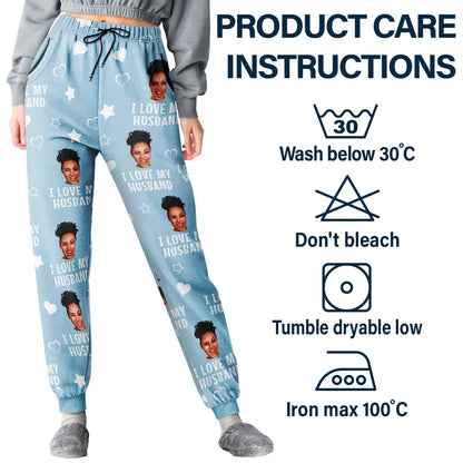 Custom Photo Funny I Love My Lover - Personalized Pajama Pants