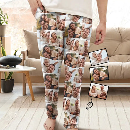 Custom Photo Family Human Pet Pictures - Personalized Pajama Pants