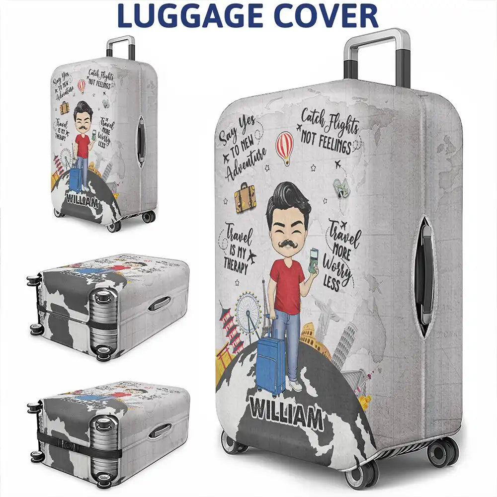 Travel More Worry Less - Personalized Luggage Cover