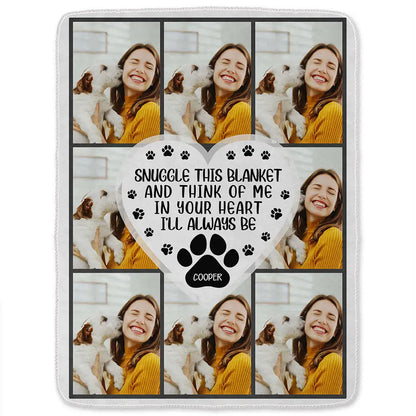 Custom Photo Snuggle This Blanket And Think Of Me - Personalized Fleece Blanket, Sherpa Blanket