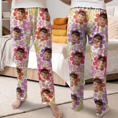 Custom Photo Face Cut Kids Pets Family - Personalized Pajama Pants