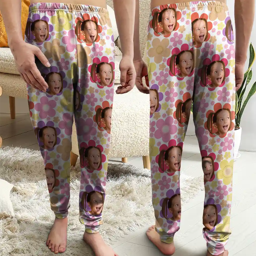 Custom Photo Face Cut Kids Pets Family - Personalized Pajama Pants