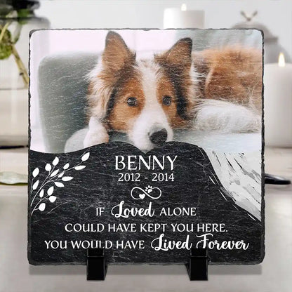 Custom Photo We Loved You With All Our Heart - Personalized Rectangle Memorial Garden Stone