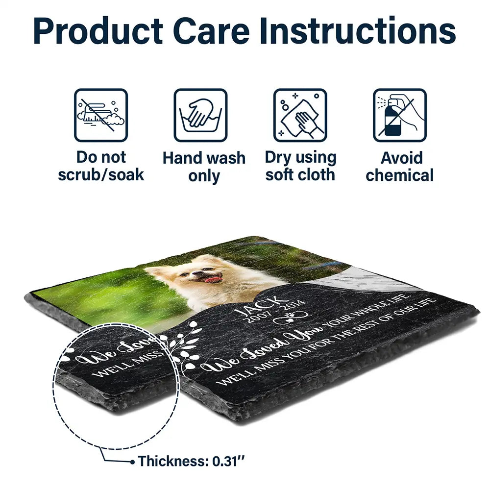 Custom Photo We Loved You With All Our Heart - Personalized Rectangle Memorial Garden Stone