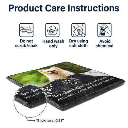 Custom Photo We Loved You With All Our Heart - Personalized Rectangle Memorial Garden Stone