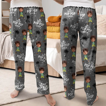 Custom Photo Best Dad Grandpa Ever - Personalized Pajama Pants