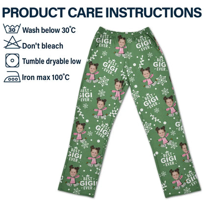 Custom Photo Best Mom Grandma Ever Snow Pattern - Personalized Sweatpants