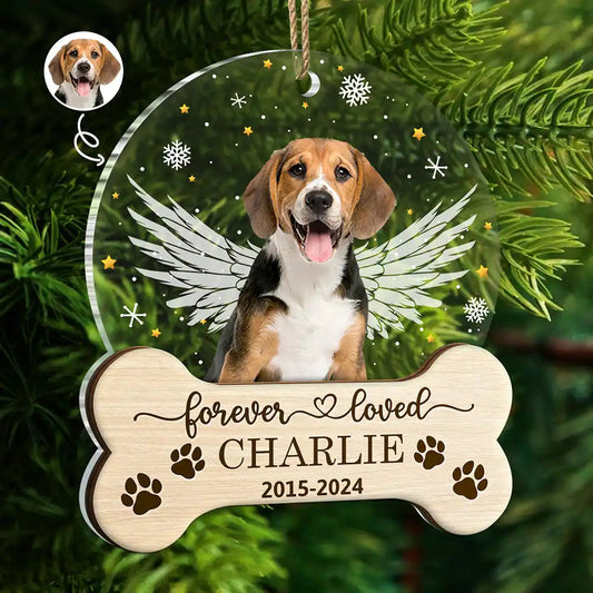 Custom Photo Memorial Forever Loved - Personalized Ornament