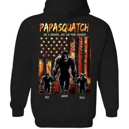 Papasquatch Like A Grandpa Just Way More Squatchy - Personalized Bigfoot Shirt Gift For Dad & Grandpa