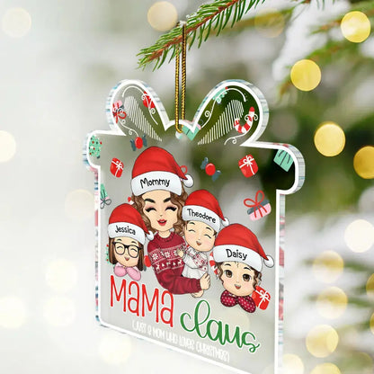 Nana Claus Just A Grandma Papa Mama Dada - Personalized Custom Shaped Acrylic Ornament ornament The Next Custom Gift