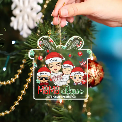 Nana Claus Just A Grandma Papa Mama Dada - Personalized Custom Shaped Acrylic Ornament ornament The Next Custom Gift