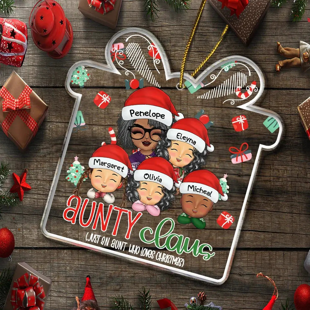 Nana Claus Just A Grandma Papa Mama Dada - Personalized Custom Shaped Acrylic Ornament ornament The Next Custom Gift