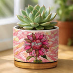 Nana Auntie Mom Family Sunflower - Personalized Ceramic Plant Pot