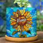 Nana Auntie Mom Family Sunflower - Personalized Ceramic Plant Pot