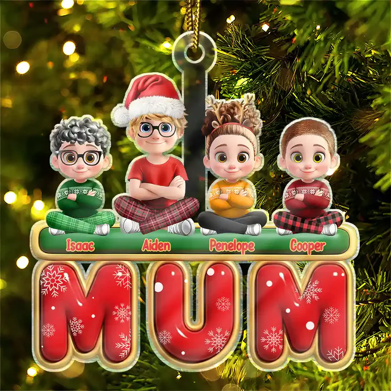 Gia Đình - Hồng Y Mẹ Bố Bà Ông Nội Hồng Y Vòng Tròn Trang Trí