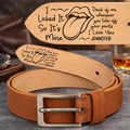 Naughty Lips I Licked It So It's Mine Spicy Couple - Personalized Cowhide Leather Belt