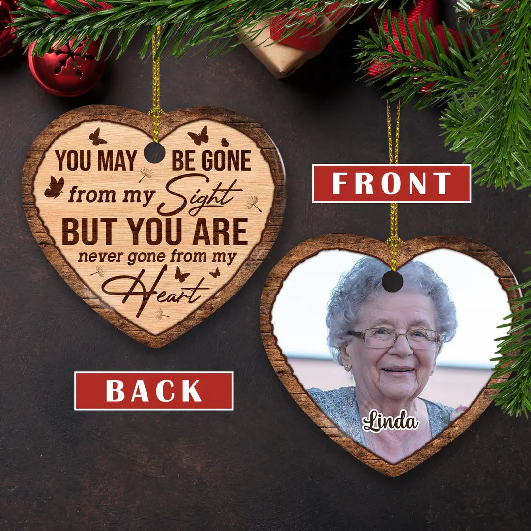 Never Gone - Personalized Custom Heart Ceramic Christmas Ornament ornament The Next Custom Gift